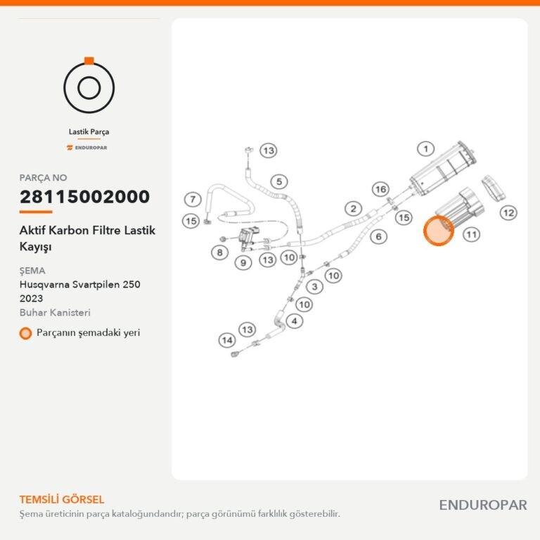 Aktif Karbon Filtre Lastik Kayışı 28115002000 parça şeması