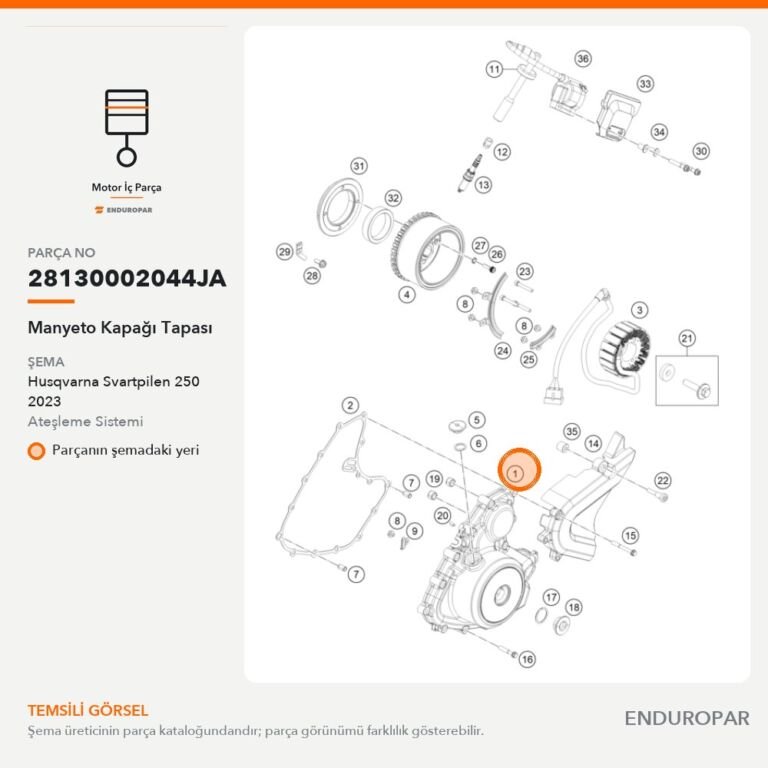 Manyeto Kapağı Tapası 28130002044JA parça şeması