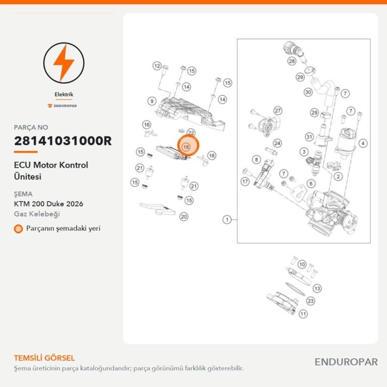 ECU Motor Kontrol Ünitesi 28141031000R parça şeması