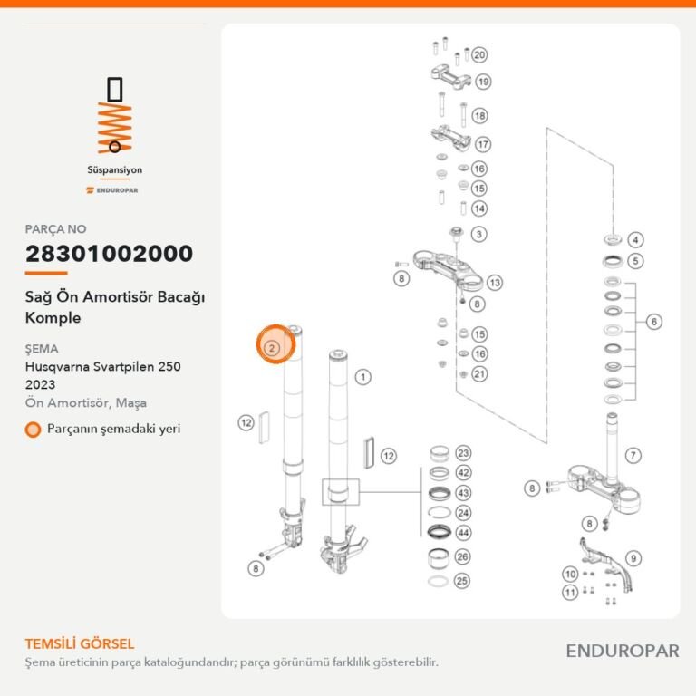 Sağ Ön Amortisör Bacağı Komple 28301002000 parça şeması