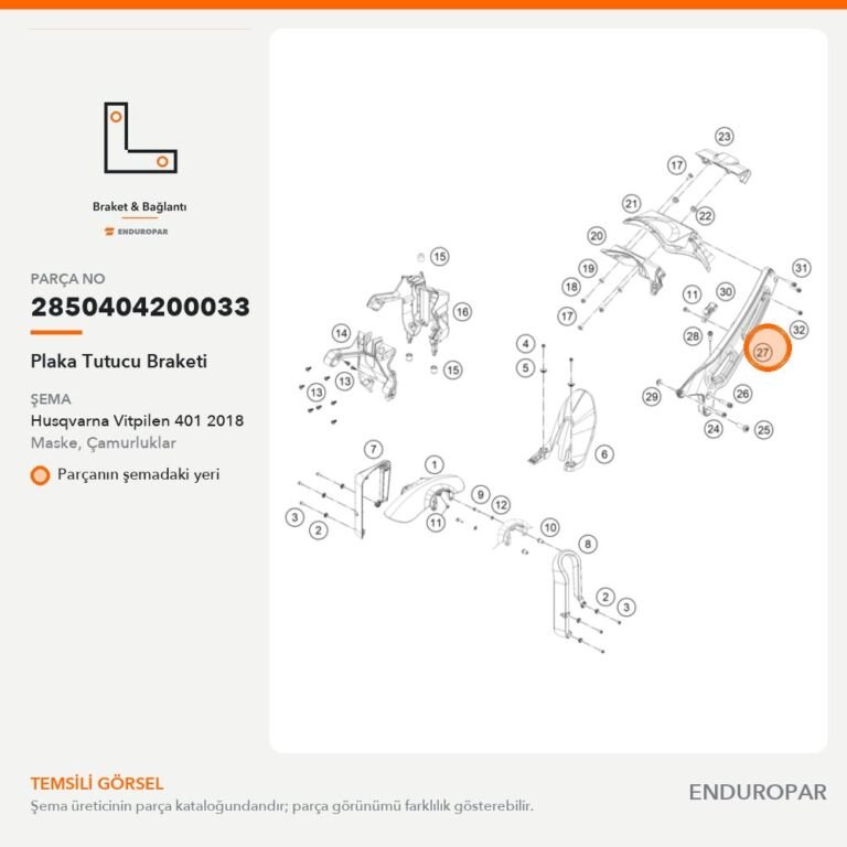 Plaka Tutucu Braketi 2850404200033 parça şeması
