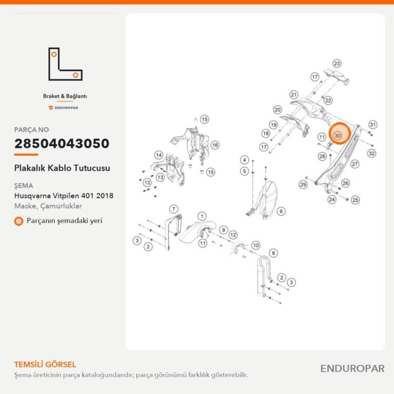 Plakalık Kablo Tutucusu 28504043050 parça şeması