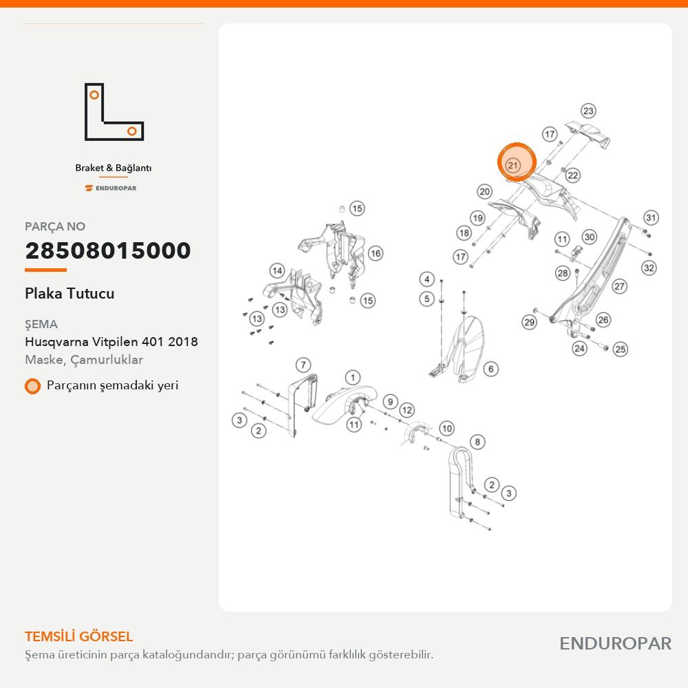 Plaka Tutucu 28508015000 parça şeması