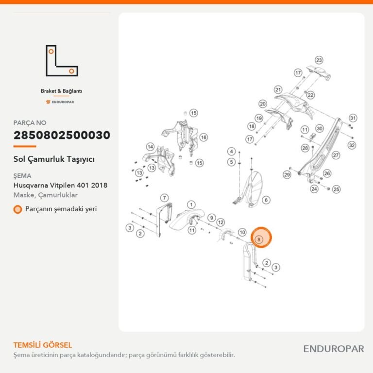 Sol Çamurluk Taşıyıcı 2850802500030 parça şeması