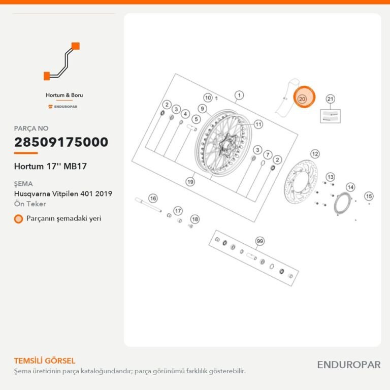 Hortum 17'' MB17 28509175000 parça şeması