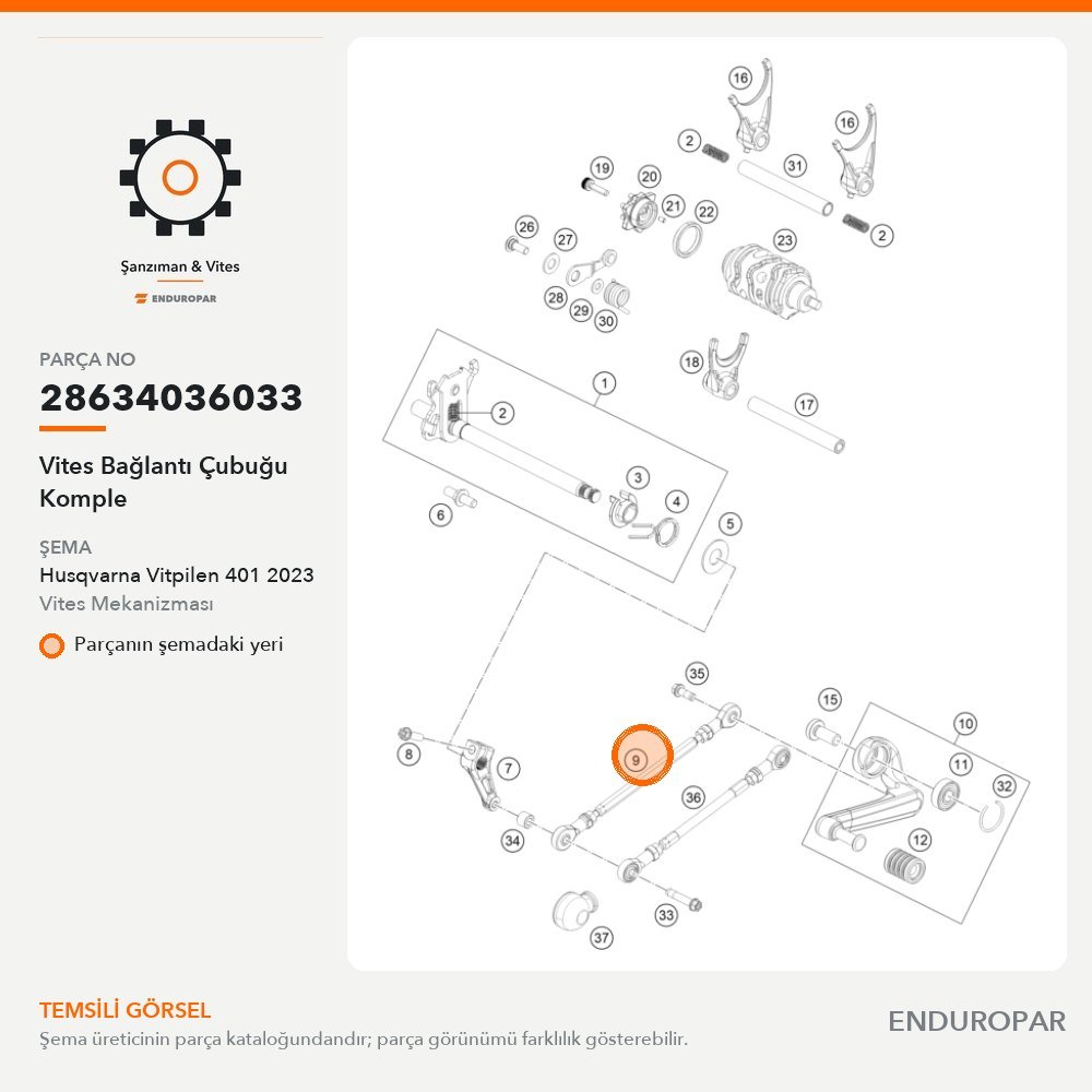 Vites Bağlantı Çubuğu Komple 28634036033 parça şeması