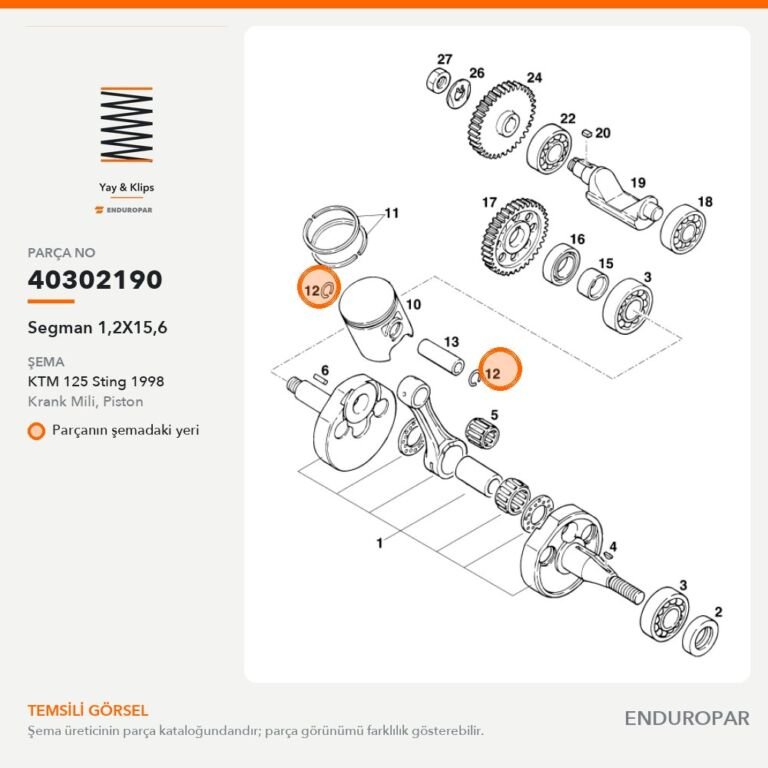 Segman 1,2X15,6 40302190 parça şeması