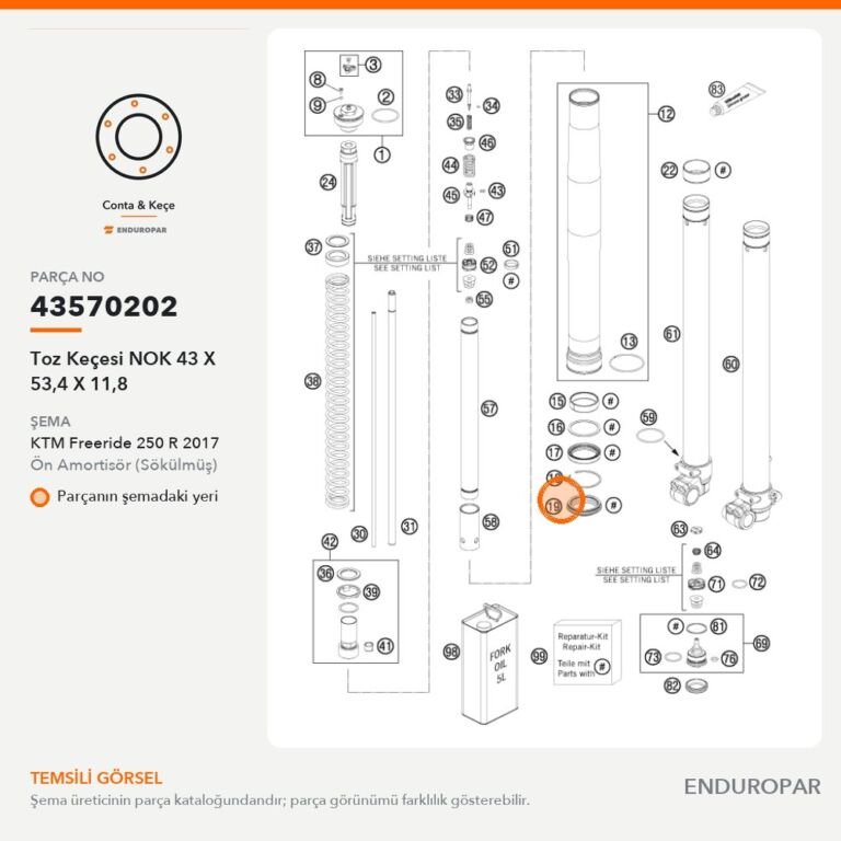 Toz Keçesi NOK 43 X 53,4 X 11,8 43570202 parça şeması