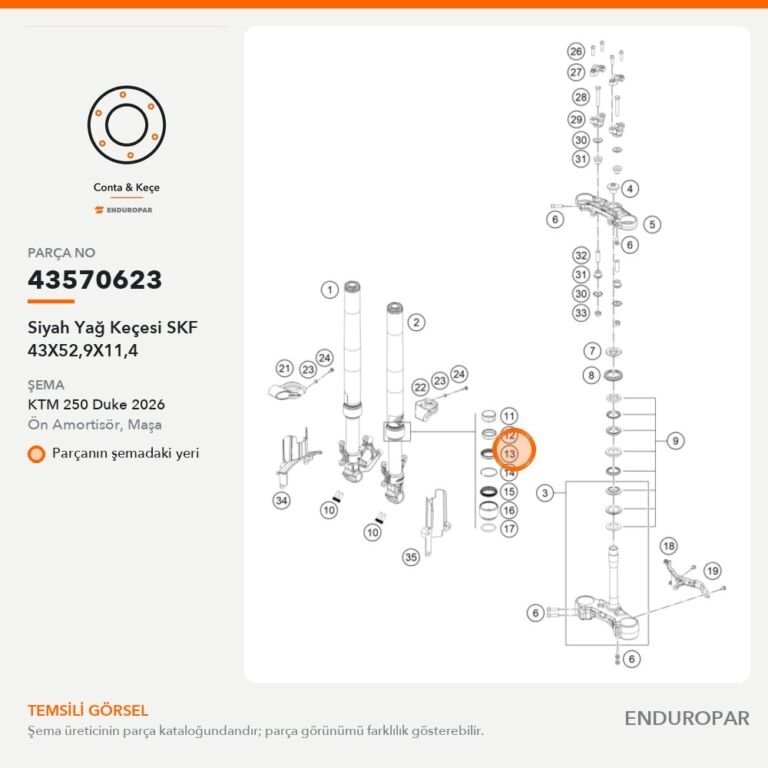 Siyah Yağ Keçesi SKF 43X52,9X11,4 43570623 parça şeması