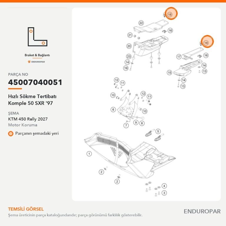 Hızlı Sökme Tertibatı Komple 50 SXR '97 45007040051 parça şeması