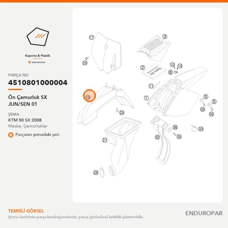 Ön Çamurluk SX JUN/SEN 01 4510801000004 parça şeması
