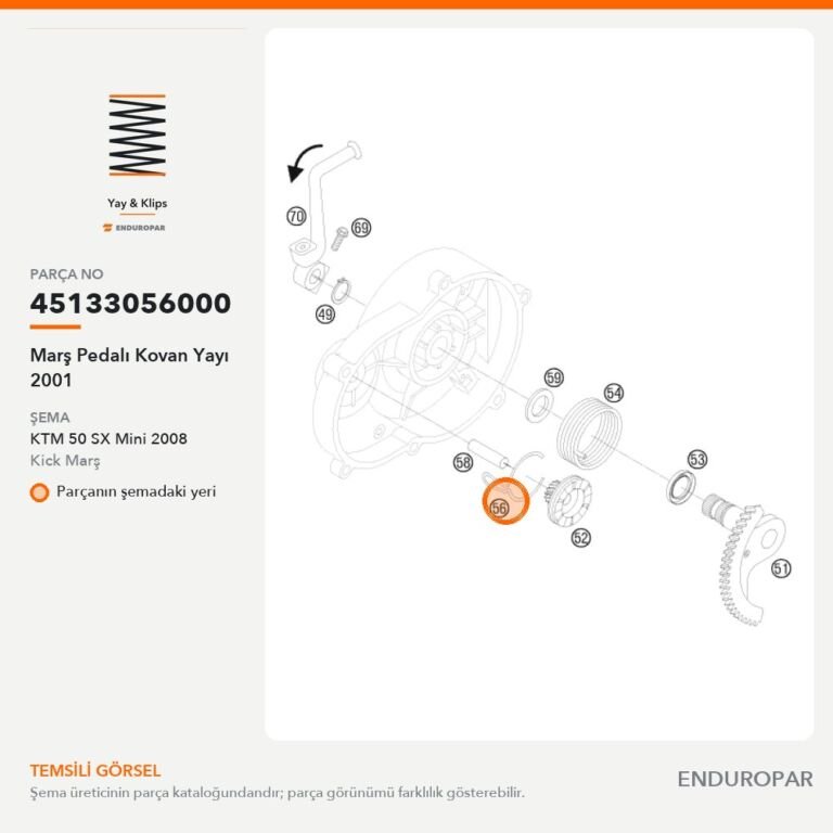 Marş Pedalı Kovan Yayı 2001 45133056000 parça şeması