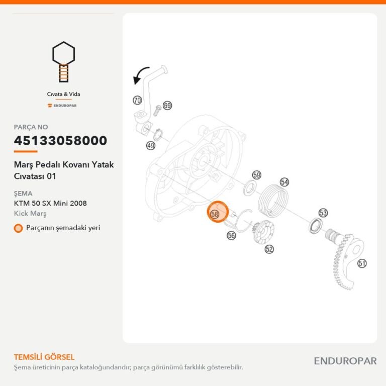 Marş Pedalı Kovanı Yatak Cıvatası 01 45133058000 parça şeması