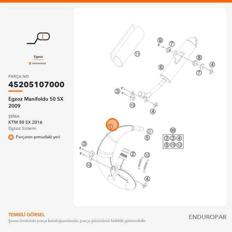 Egzoz Manifoldu 50 SX 2009 45205107000 parça şeması
