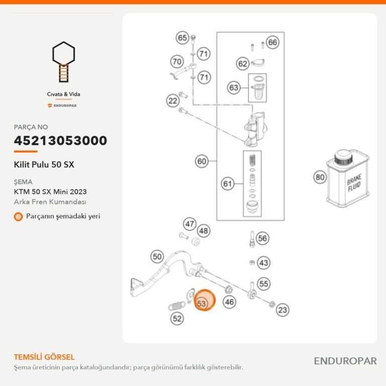 Kilit Pulu 50 SX 45213053000 parça şeması