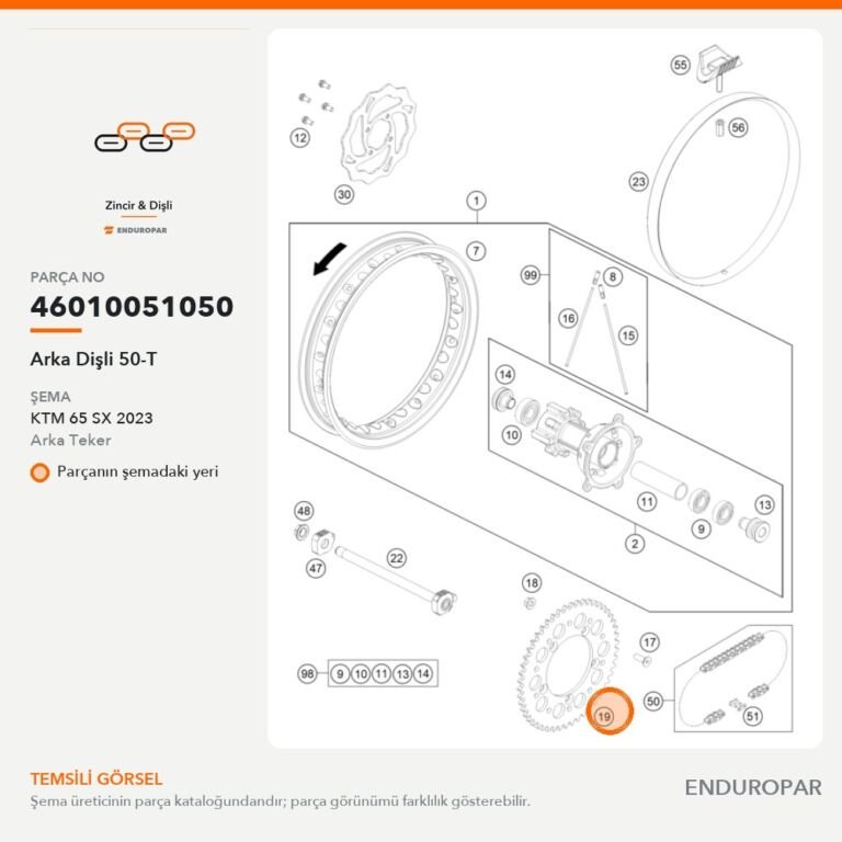 Arka Dişli 50-T 46010051050 parça şeması