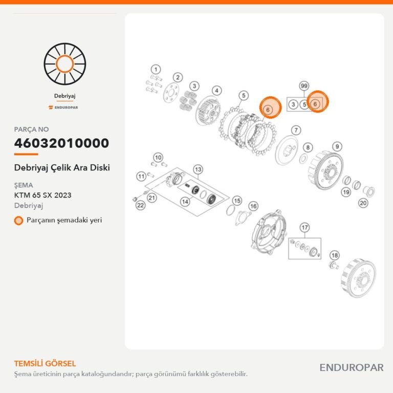 Debriyaj Çelik Ara Diski 46032010000 parça şeması