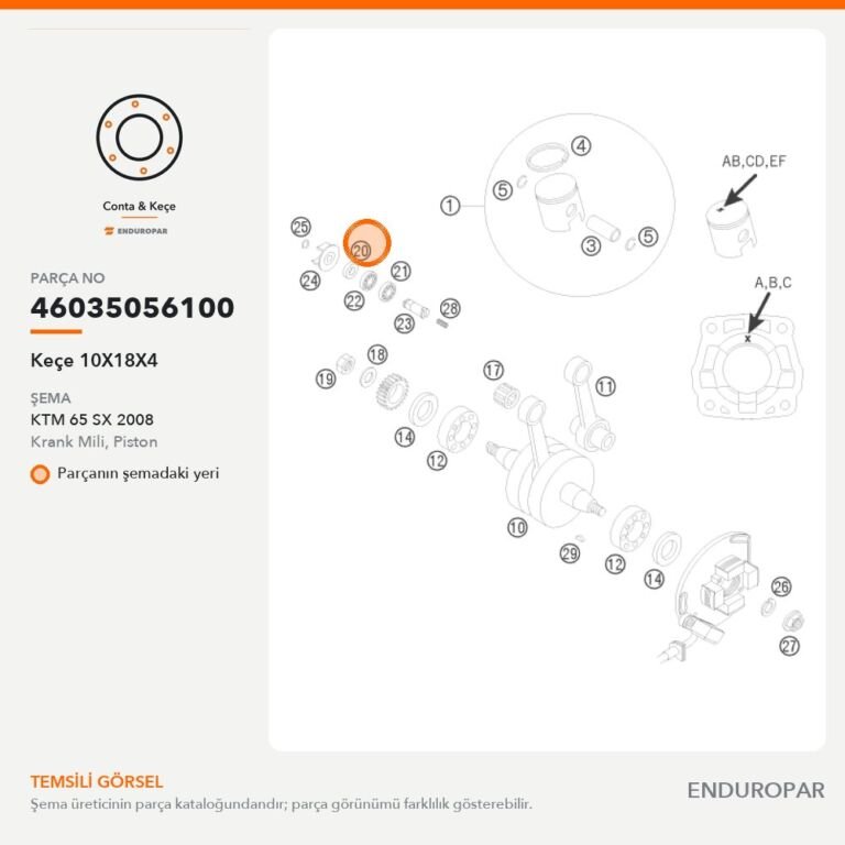 Keçe 10X18X4 46035056100 parça şeması