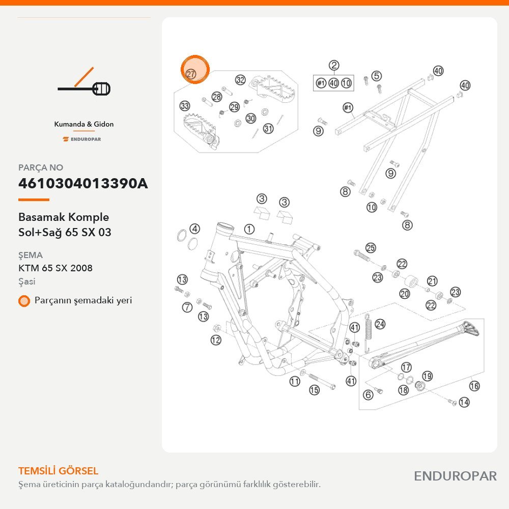 Basamak Komple Sol+Sağ 65 SX 03 4610304013390A parça şeması