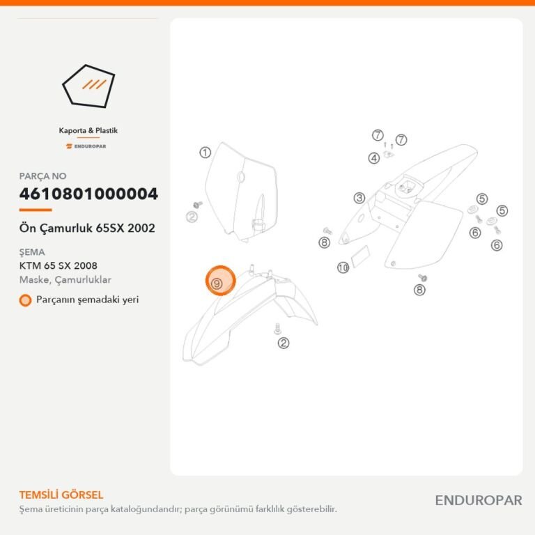 Ön Çamurluk 65SX 2002 4610801000004 parça şeması