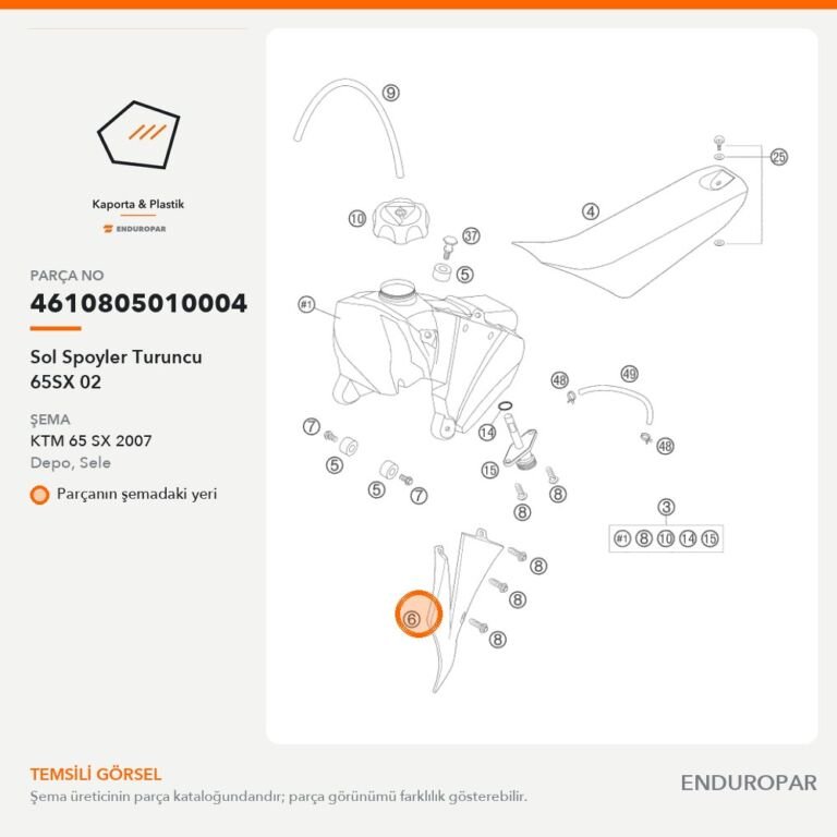 Sol Spoyler Turuncu 65SX 02 4610805010004 parça şeması