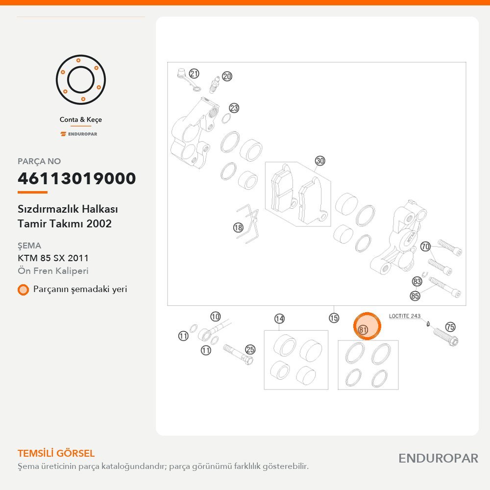 Sızdırmazlık Halkası Tamir Takımı 2002 46113019000 parça şeması