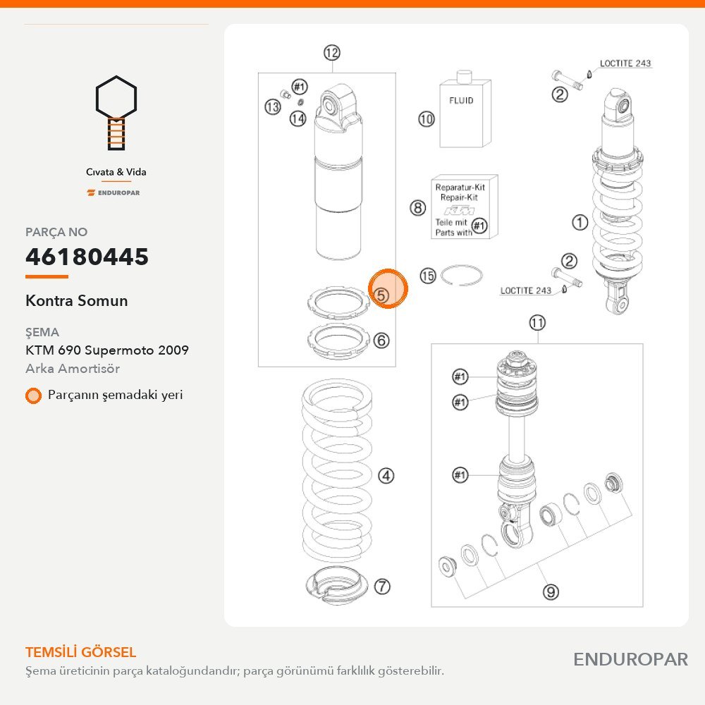 Kontra Somun 46180445 parça şeması