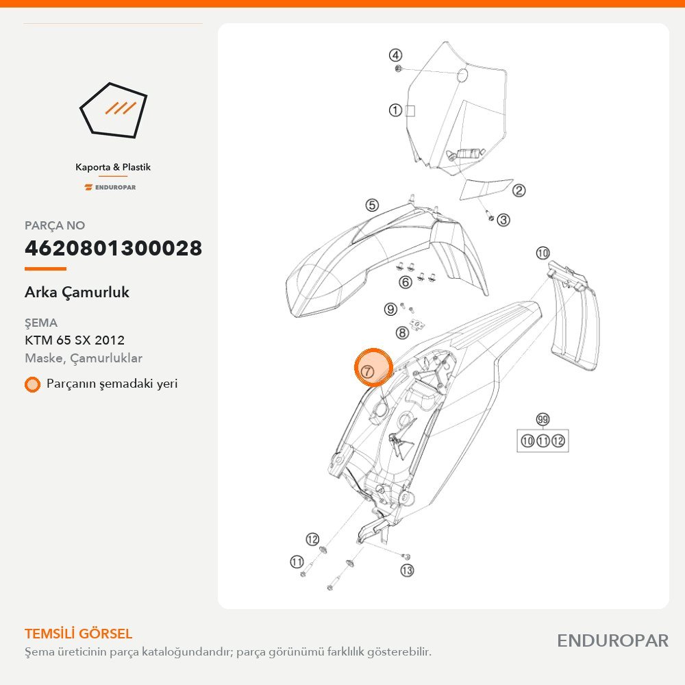 Arka Çamurluk 4620801300028 parça şeması