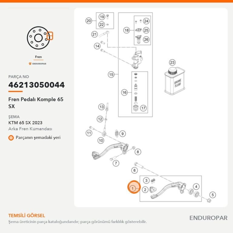 Fren Pedalı Komple 65 SX 46213050044 parça şeması
