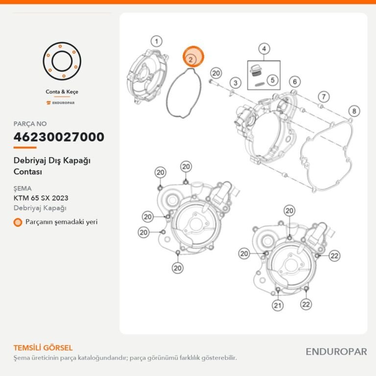 Debriyaj Dış Kapağı Contası 46230027000 parça şeması