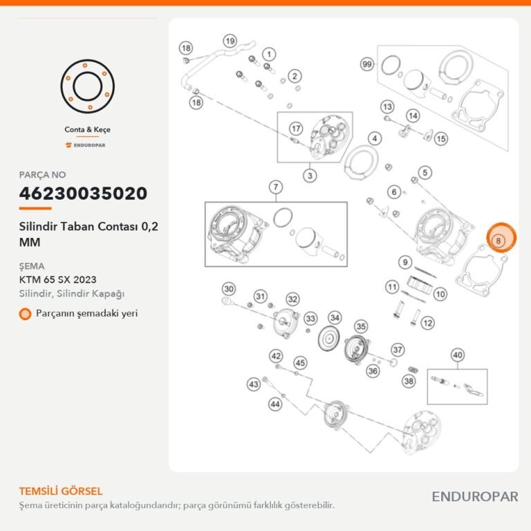 Silindir Taban Contası 0,2 MM 46230035020 parça şeması