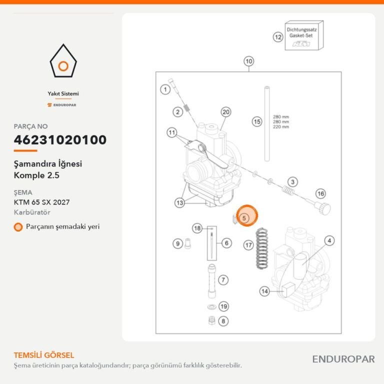 Şamandıra İğnesi Komple 2.5 46231020100 parça şeması