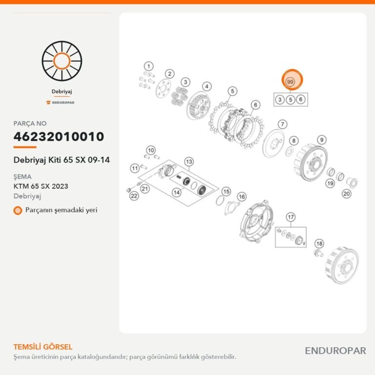 Debriyaj Kiti 65 SX 09-14 46232010010 parça şeması