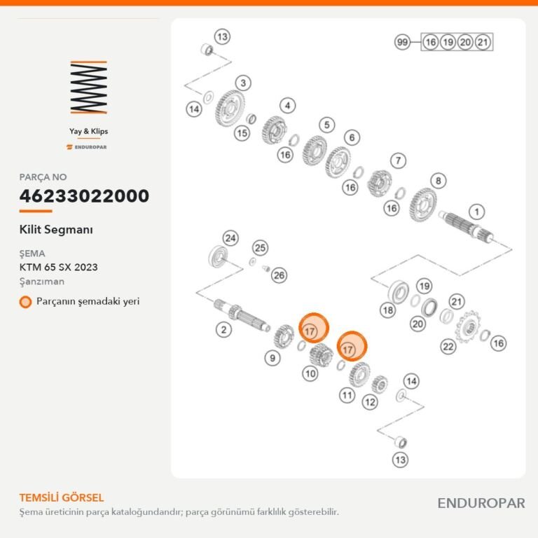 Kilit Segmanı 46233022000 parça şeması