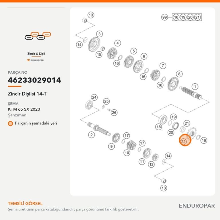 Zincir Dişlisi 14-T 46233029014 parça şeması