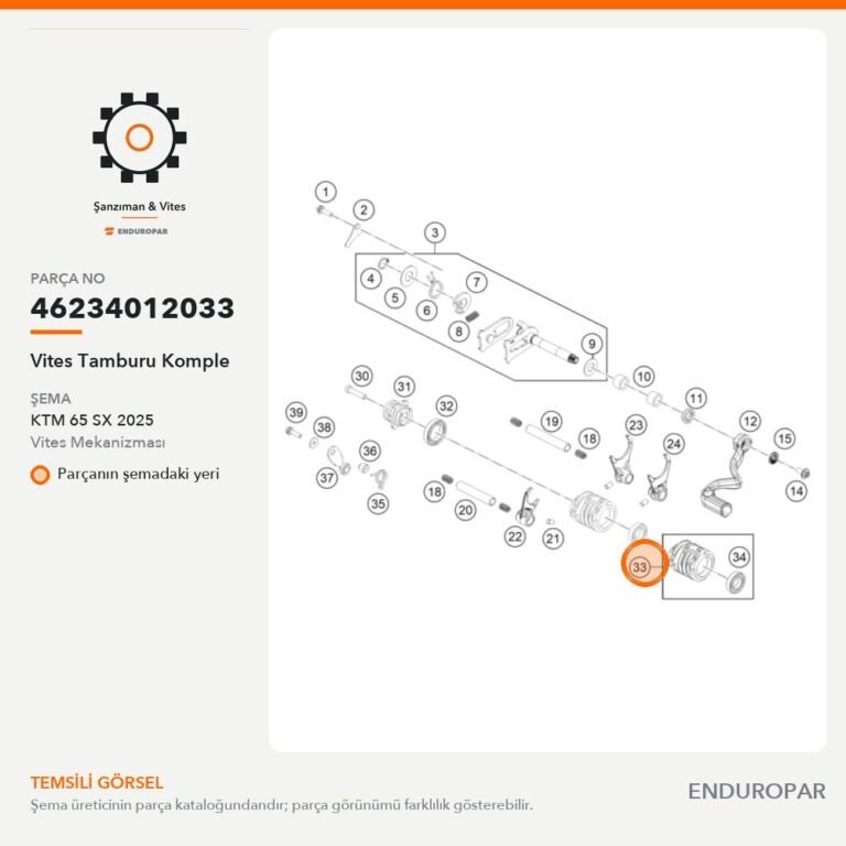 Vites Tamburu Komple 46234012033 parça şeması