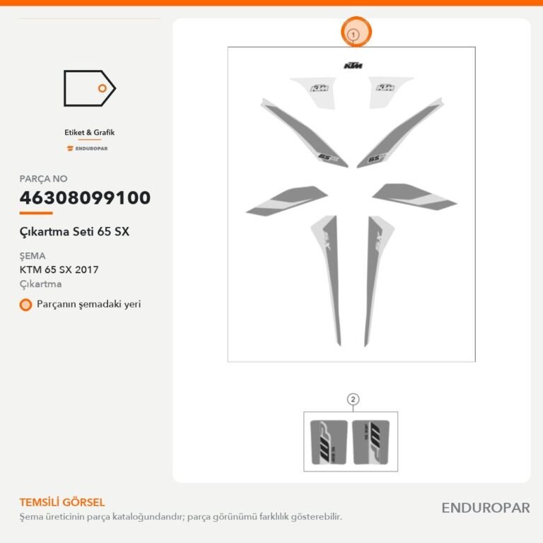 Çıkartma Seti 65 SX 46308099100 parça şeması