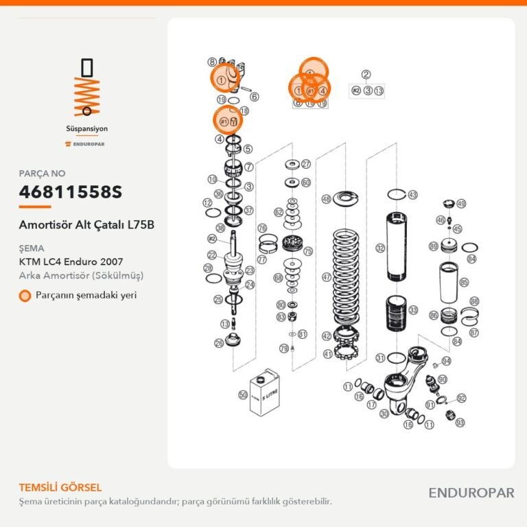 Amortisör Alt Çatalı L75B 46811558S parça şeması