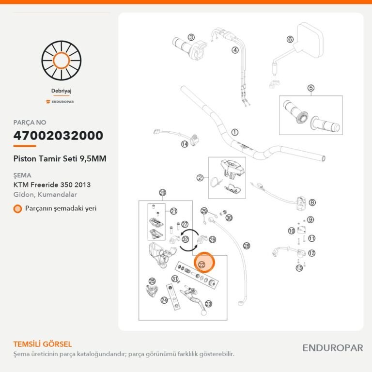Piston Tamir Seti 9,5MM 47002032000 parça şeması