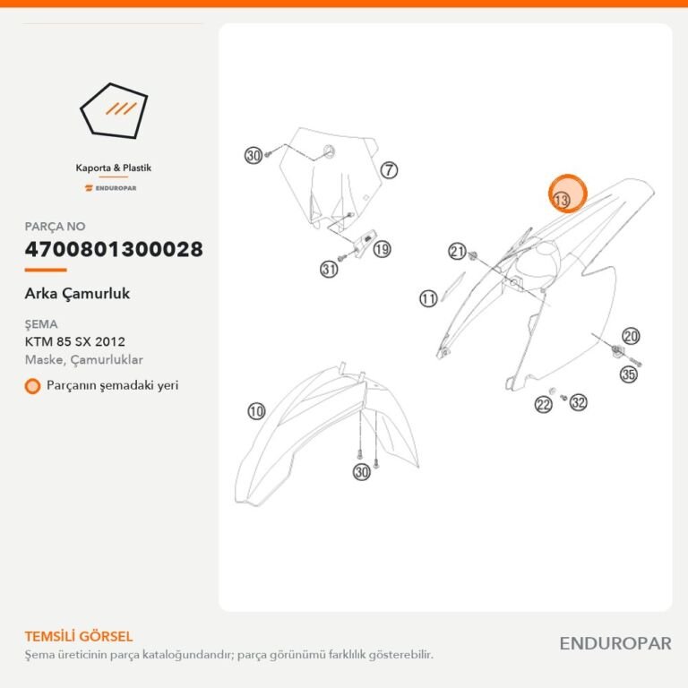 Arka Çamurluk 4700801300028 parça şeması