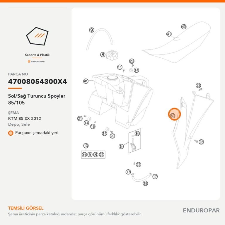 Sol/Sağ Turuncu Spoyler 85/105 47008054300X4 parça şeması