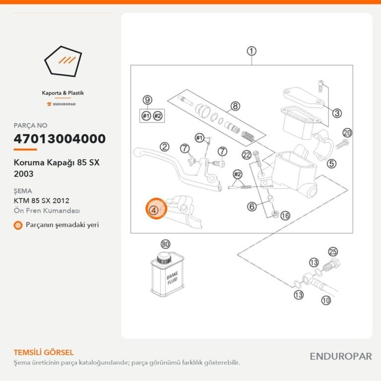 Koruma Kapağı 85 SX 2003 47013004000 parça şeması