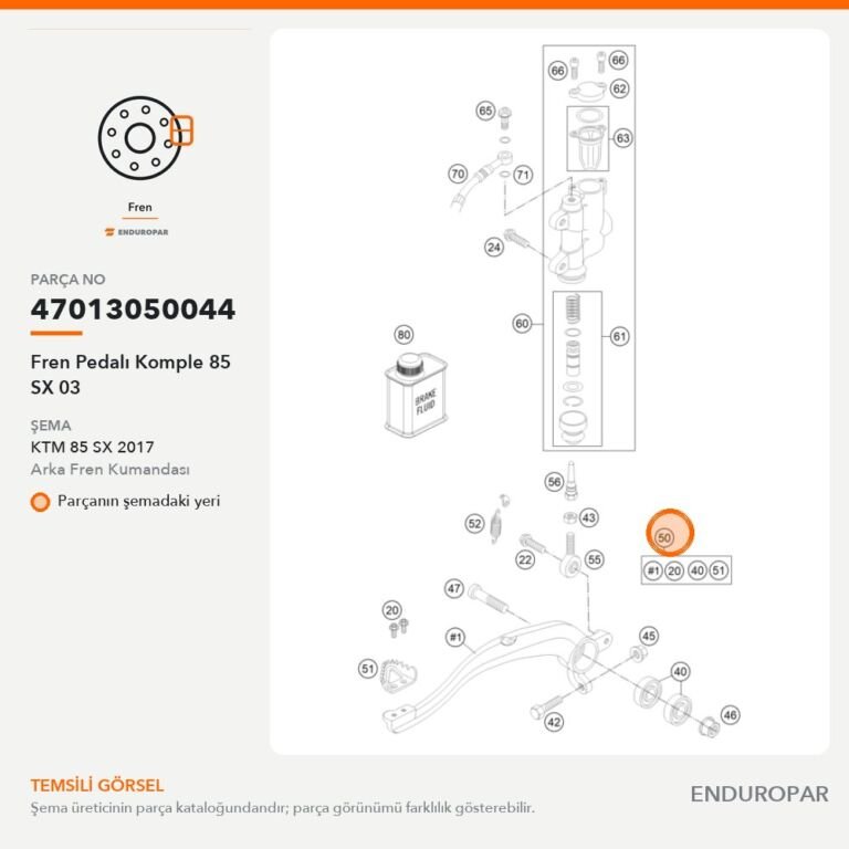 Fren Pedalı Komple 85 SX 03 47013050044 parça şeması