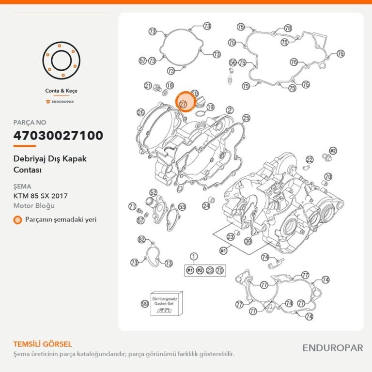 Debriyaj Dış Kapak Contası 47030027100 parça şeması