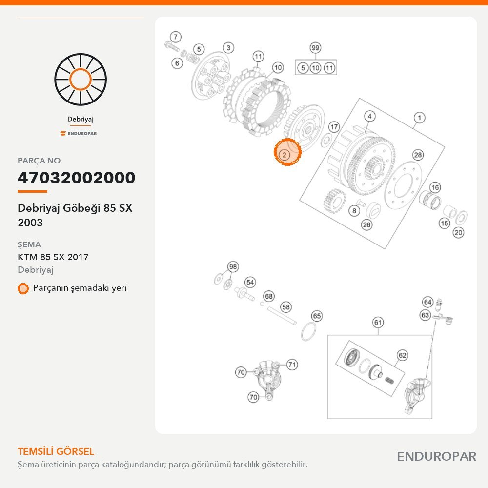 Cubo de embrague 85 SX 2003