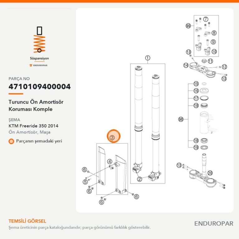 Turuncu Ön Amortisör Koruması Komple 4710109400004 parça şeması