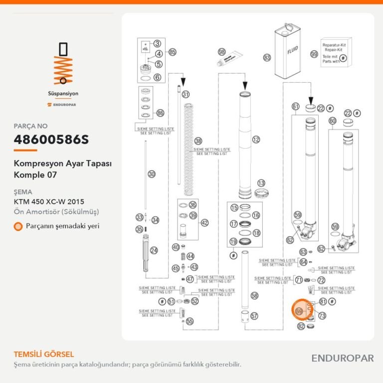 Kompresyon Ayar Tapası Komple 07 48600586S parça şeması