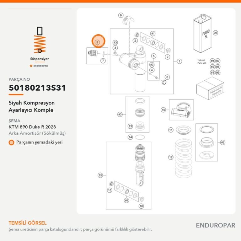 Siyah Kompresyon Ayarlayıcı Komple 50180213S31 parça şeması