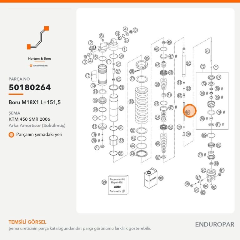 Boru M18X1 L=151,5 50180264 parça şeması