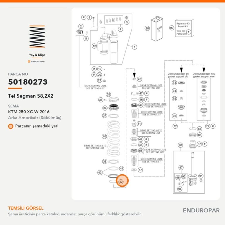Tel Segman 58,2X2 50180273 parça şeması